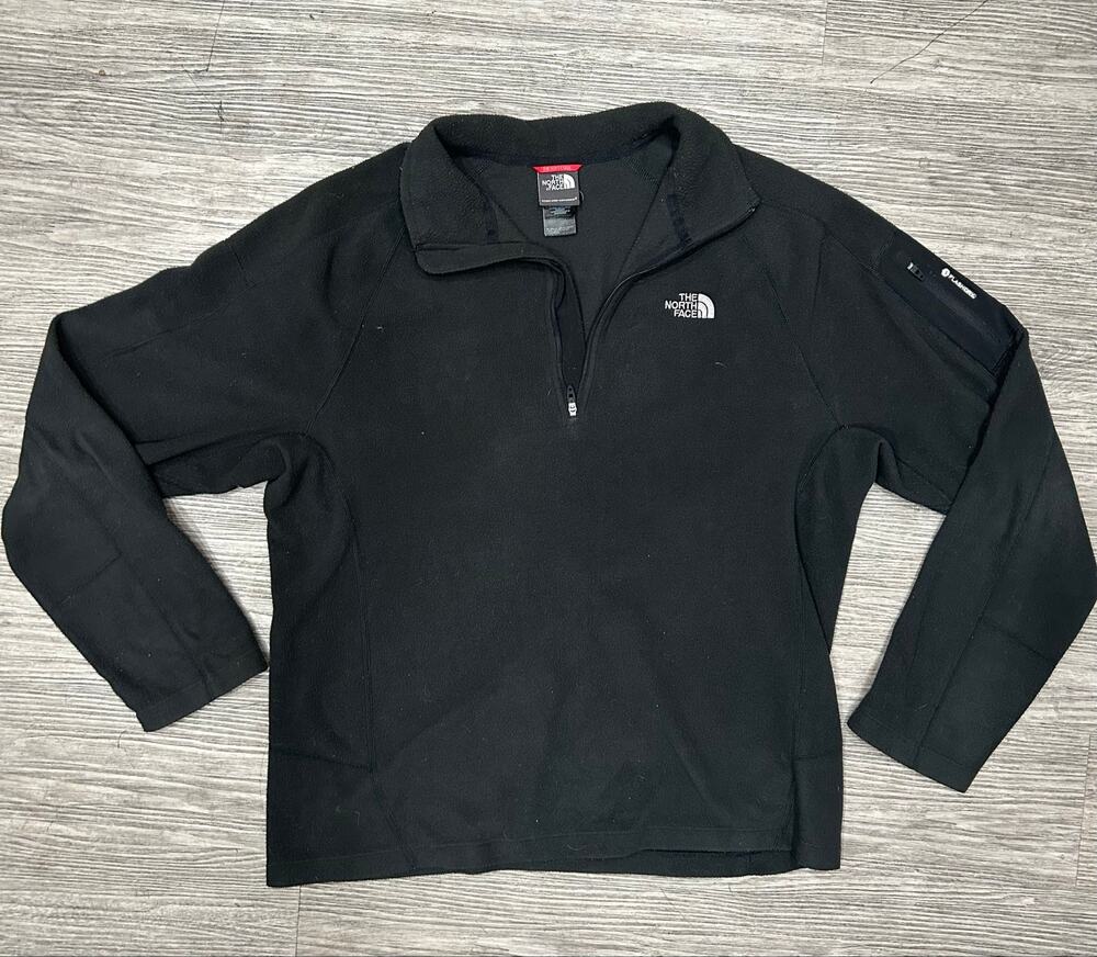 The North Face 1/4 Zip Fleece Pullover Jacket Men Large Black FlashDry Outdoor L